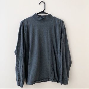Dark Gray Mock Neck Long Sleeved Sweater